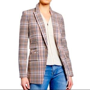 Veronica Beard Jacket Fuller Houndstooth Check Single Button Dickey Size…